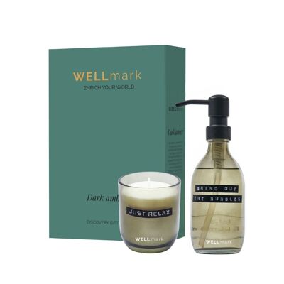 Discovery gift set hand soap and scented candle 'DARK AMBER'
