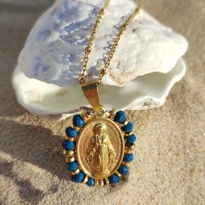 Red and Gold Madonna Necklace