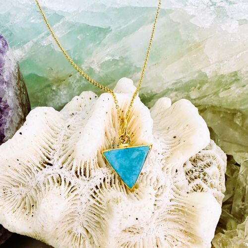 The Triangle Turquoise Necklace – Gold Plated