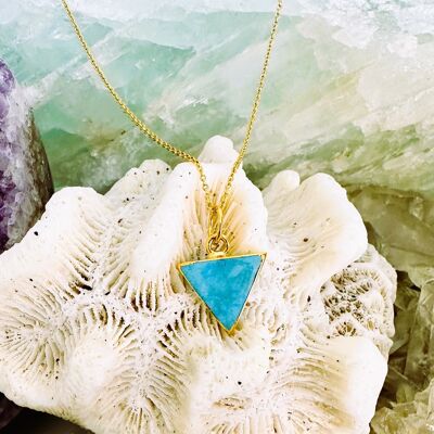 Le Collier Triangle Turquoise – Plaqué Or