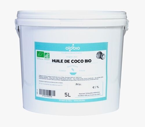 Huile de Coco Désodorisée Biologique SEAU 5l