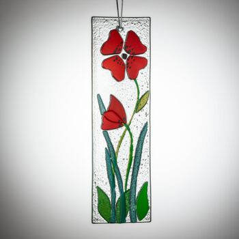 Plaque Fleur Décorative à Suspendre - Rouge 1