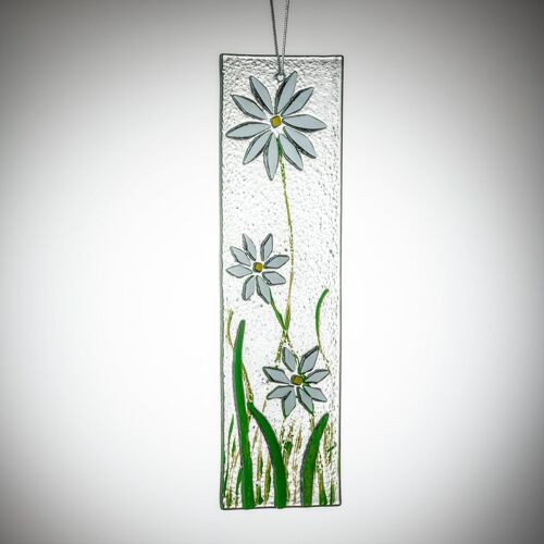 Hanging Decorative Flower Plaque - White
