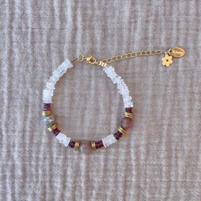 Moonstone & garnet bracelet