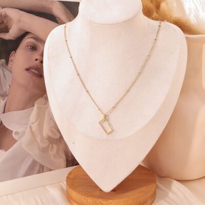 Rectangle Pendant Chain Necklace
