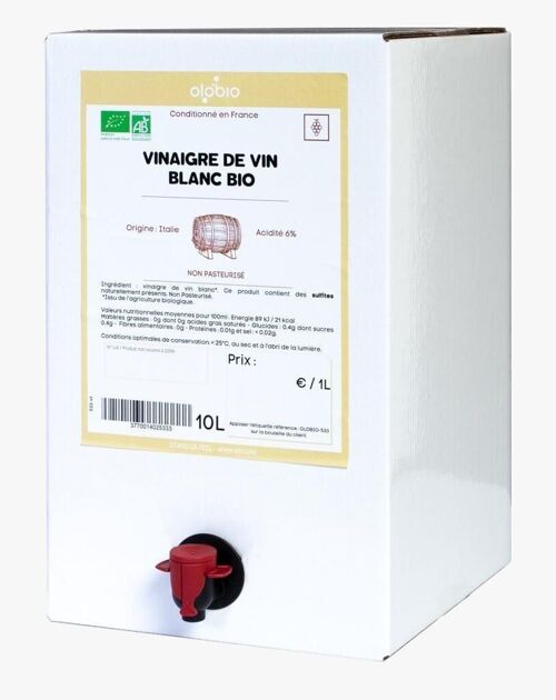 Vinaigre de Vin Blanc Biologique BIB 10l