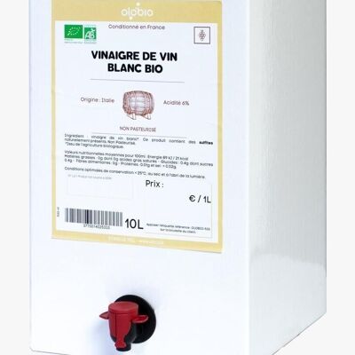 Vinaigre de Vin Blanc Biologique BIB 10l