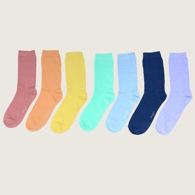 Men's Pastel Rainbow Bamboo 7 Pack Sock Box