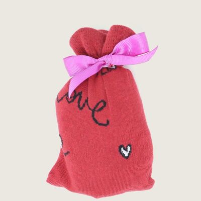LOVE SOCKS IN A BAG - BERRY RED