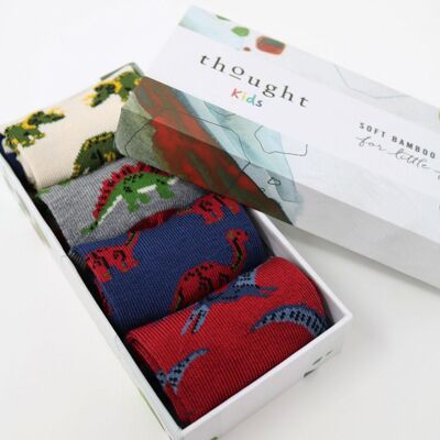 Extinct Babies 4 Dinosaur Socks Gift Box - Multi