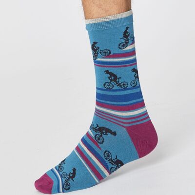 Uphill Bicycle Socks - Dusty Blue