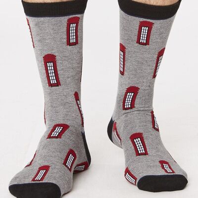 London Telephone Box Bamboo Socks