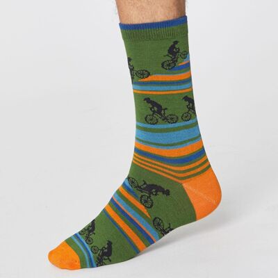 UPHILL BICYCLE SOCKS - CHIVE GREEN