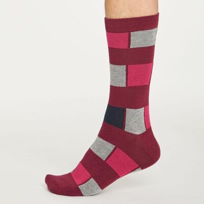 Geo Stripe Socks - Bilberry