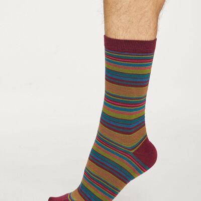 Kennet Stripe Socks - Bilberry