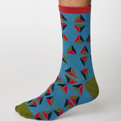 Geometrico Socks - Dusty Blue