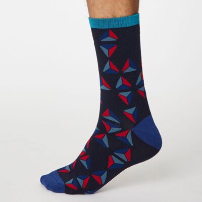 Geometrico Socks - Dark Navy