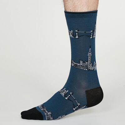 Monument Socks - Denim Blue