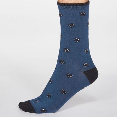 Wesley Frog Socks - Denim Blue