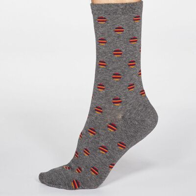 Grayson Spot Stripe Socks - Dark Grey