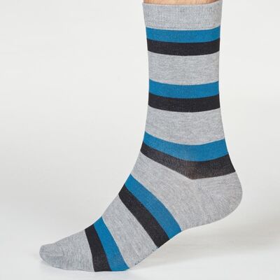 Wilbert Stripe Socks - Grey Marle