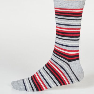Watson Stripe Socks - Grey Marle