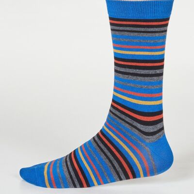 Watson Stripe Socks - Bright Blue