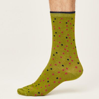 Spotty Socks - Olive Green