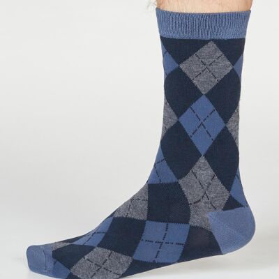 Philip Argyll Socks - Blue Slate