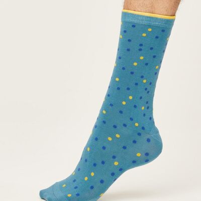 Spotty Socks - Dusty Blue