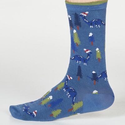 Jimason Dinosaur Socks - Blue Slate