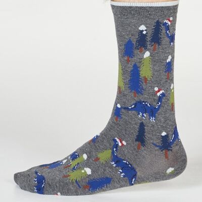 Jimason Dinosaur Socks - Dark Grey Marle