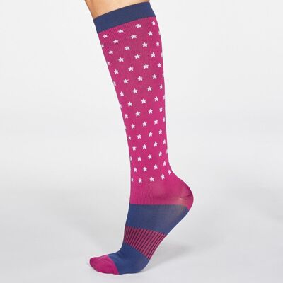 Billie Star Flight Socks - Magenta Pink