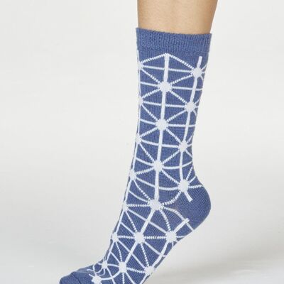 Jannie Wool Socks - Blue Slate