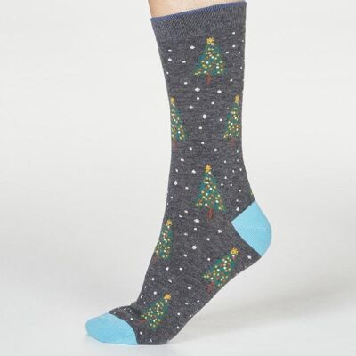 Diana Tree Socks - Dark Grey Marle