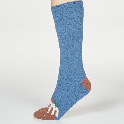Ella Christmas Socks - Blue Slate
