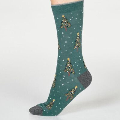 Diana Tree Socks - Holly Green