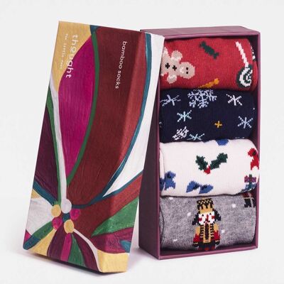 Noel Baby Organic Cotton Christmas Sock Box - Multi