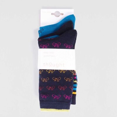 Brandon Bamboo Bike Pack Of Socks - Multi