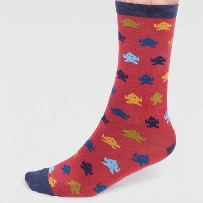 Salas Organic Cotton Rocket Socks - Hibiscus Red