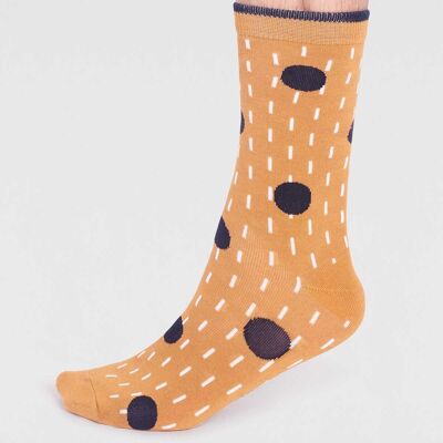 Leroy Bamboo Spot Socks - Mustard Yellow