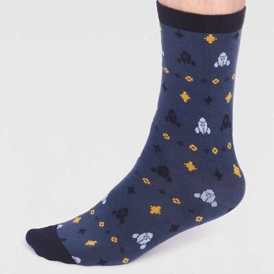 Salas Organic Cotton Rocket Socks - Slate Blue