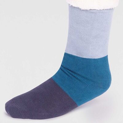 Orion Organic Cotton Cabin Socks - Foam Blue