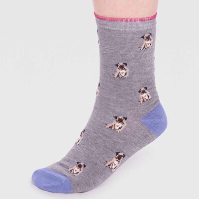 Kenna Bamboo Dog Socks - Grey Marle