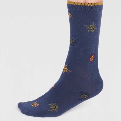 Brody Bamboo Bug Socks - Slate Blue