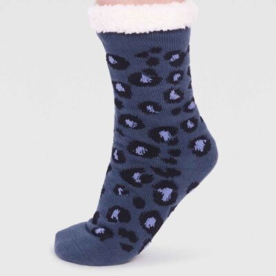 Sabel Organic Cotton Animal Cabin Sock - Slate Blue