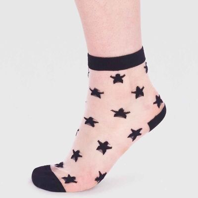 Astra Bamboo Star Mesh Socks - Black