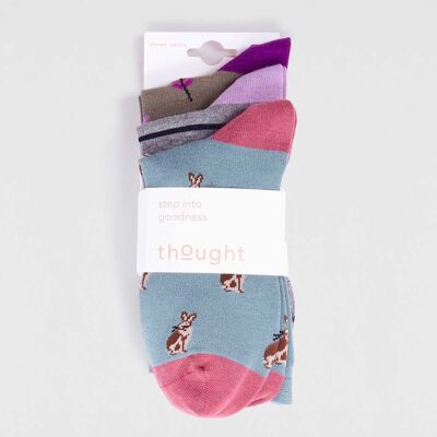 Kiara Bamboo Bunny Pack Of Socks - Multi