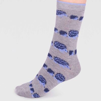 Hadley Bamboo Hedgehog Socks  - Grey Marle