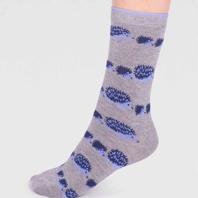 Hadley Bamboo Hedgehog Socks  - Grey Marle